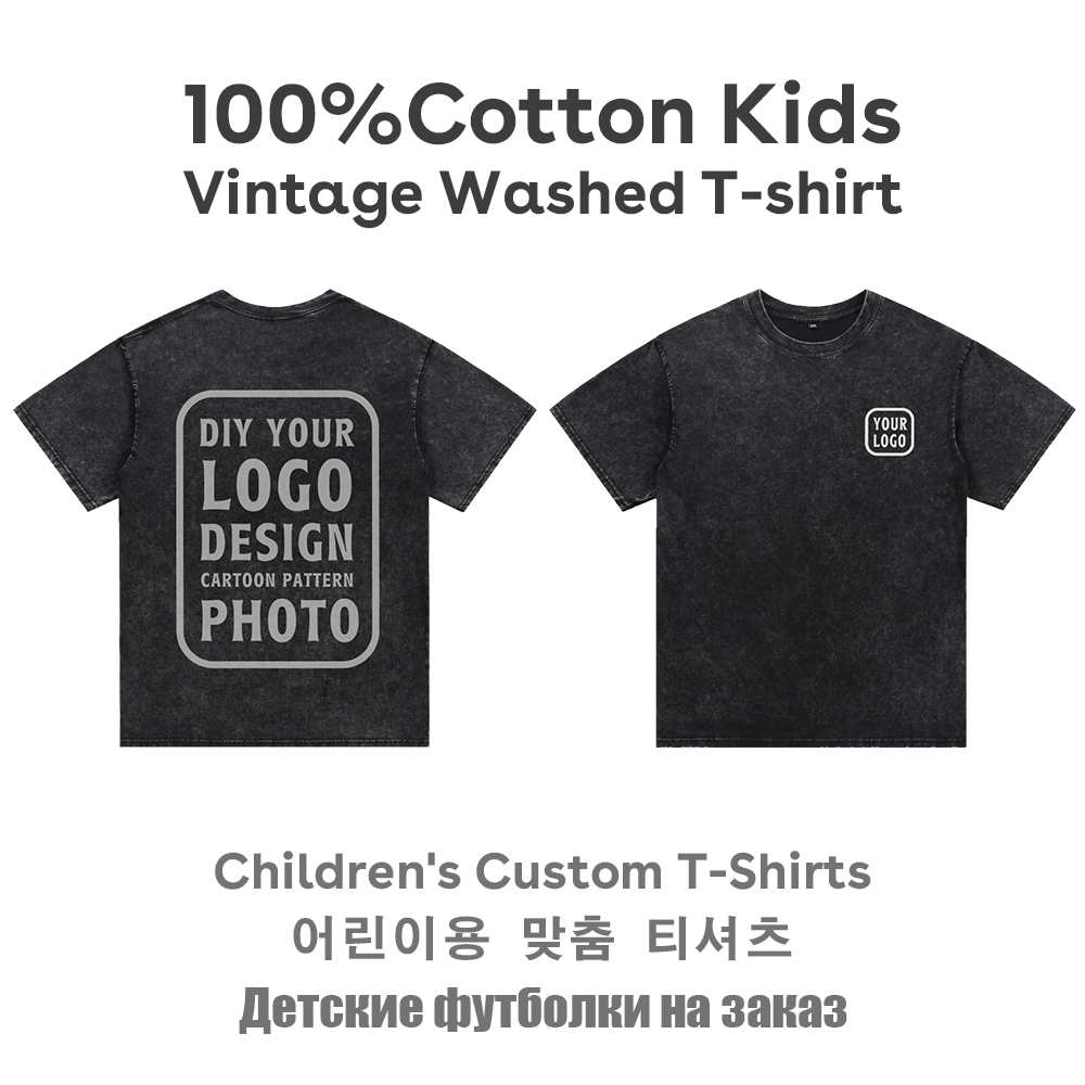 Baby Clothing Logo - Roupas infantis vintage lavadas camiseta personalizada,