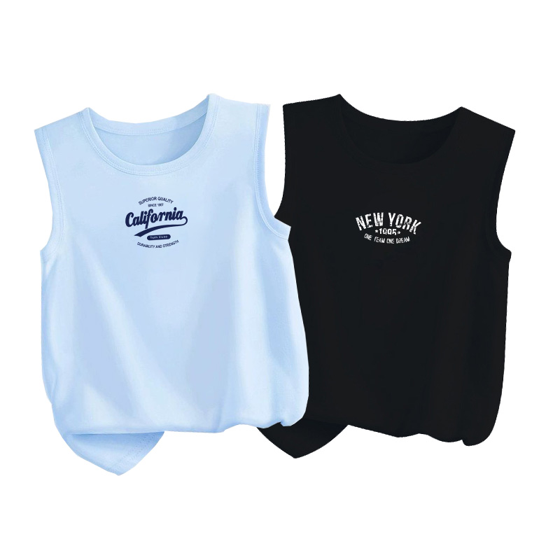 Baby Clothing Logo - Camisetas sem mangas respiráveis para meninos,