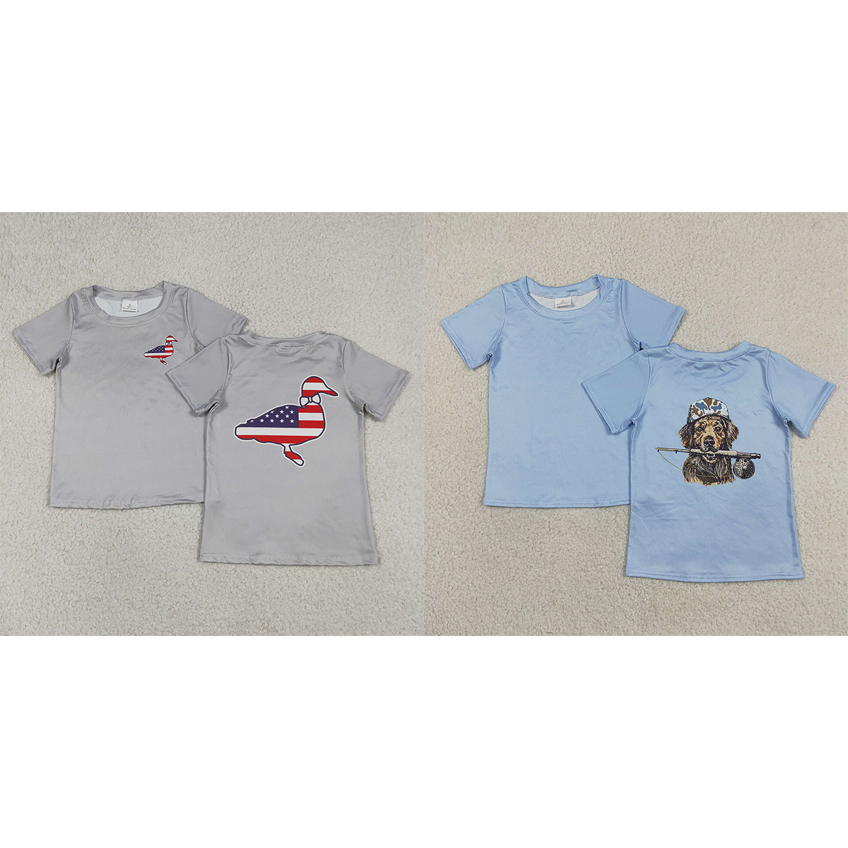 Camisetas de Manga Curta Cinza - Baby Clothing Wholesale avaliação e preço